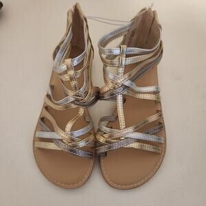 Harper Canyon Kids Toddler Kendall Gladiator Sandal In Gold Silver Metallic Sz 1